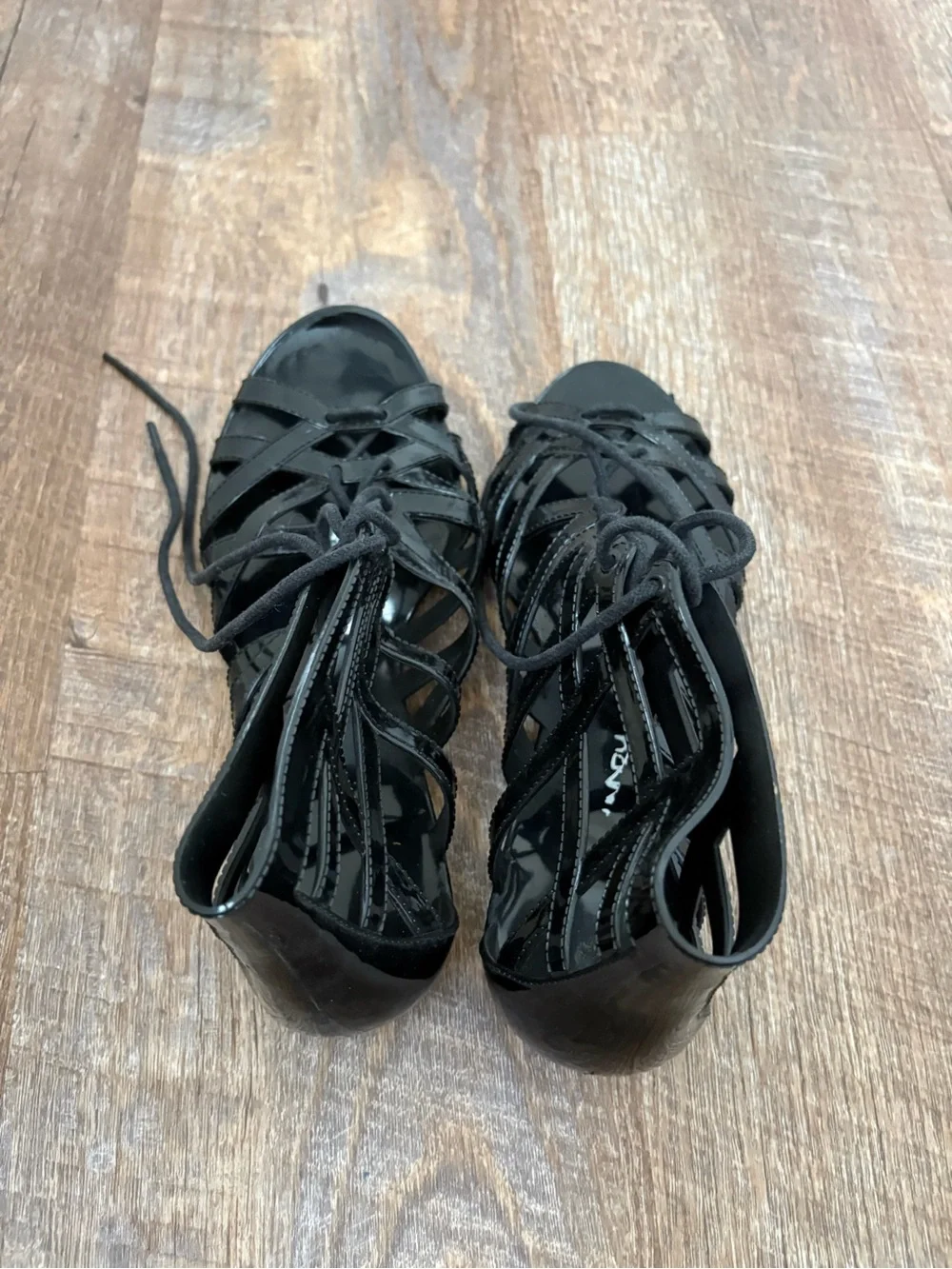 Black Lace-Up Women's Gladiator Sandals